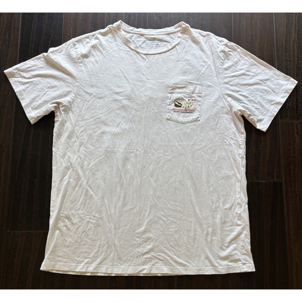Vineyard Vines Halloween Shirt Mens L Mummy Whale Short Sleeve Shirt